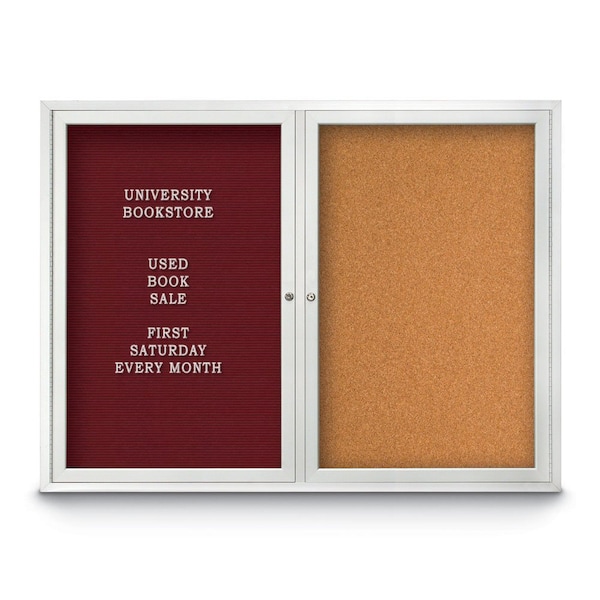 Corkboard, 48"x36", Medium Grey/Satin